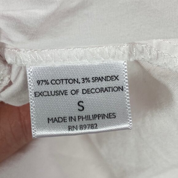 Natori Smocked Crop Top White Puff Sleeves Size Small Ribbed Josie Square Neck S - Picture 6 of 12